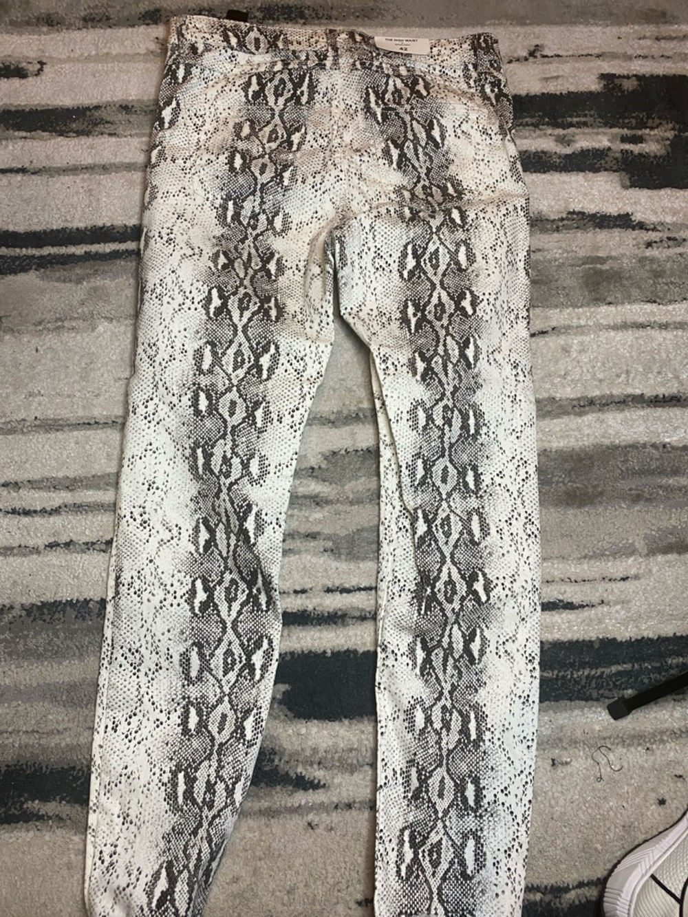 Zara Snake Print Slim jeans  - Neutral Grey & Cream - Picture 4 of 4